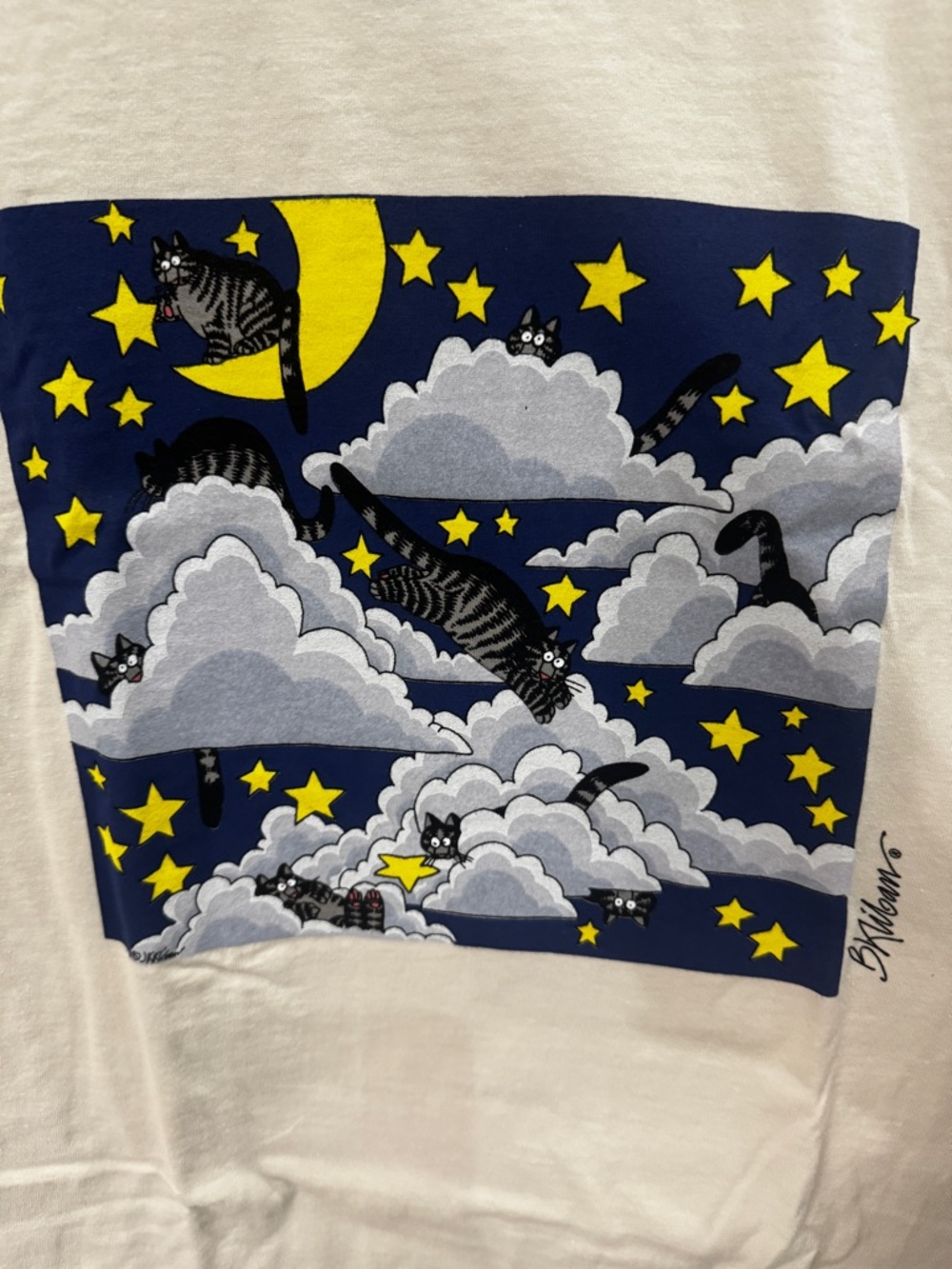 XXL New NWT B. Kliban Crazy Shirts Hawaii Long Sleeve Tee with Starry Cloud Sky - Picture 5 of 11